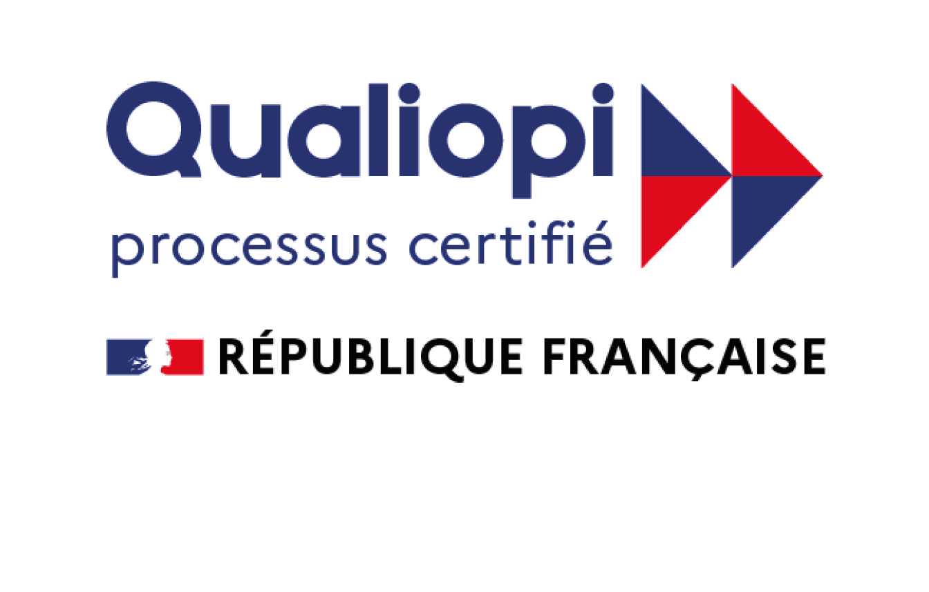Logo Qualiopi — processus certifié, République française. La certification qualité a été délivrée au titre de la catégorie d'action suivante : actions de formation.